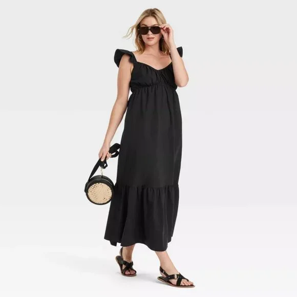 Universal Thread | Dresses | Womens Flutter Cap Sleeve Maxi Aline Dress Universal Thread Black M | Poshmark Universal Thread | Dresses | Womens Flutter Cap Sleeve Maxi Aline Dress Universal Thread Black M | Poshmark